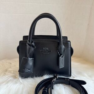 Coach Black Leather Mini Andrea Carryall Bag